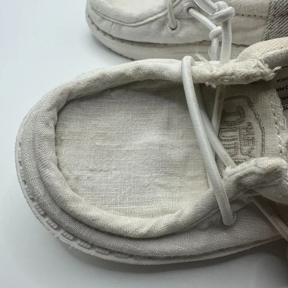 Hey Dude Toddler Size 6K White Slip On Shoes Casual Neutral Coastal Casual Comfy